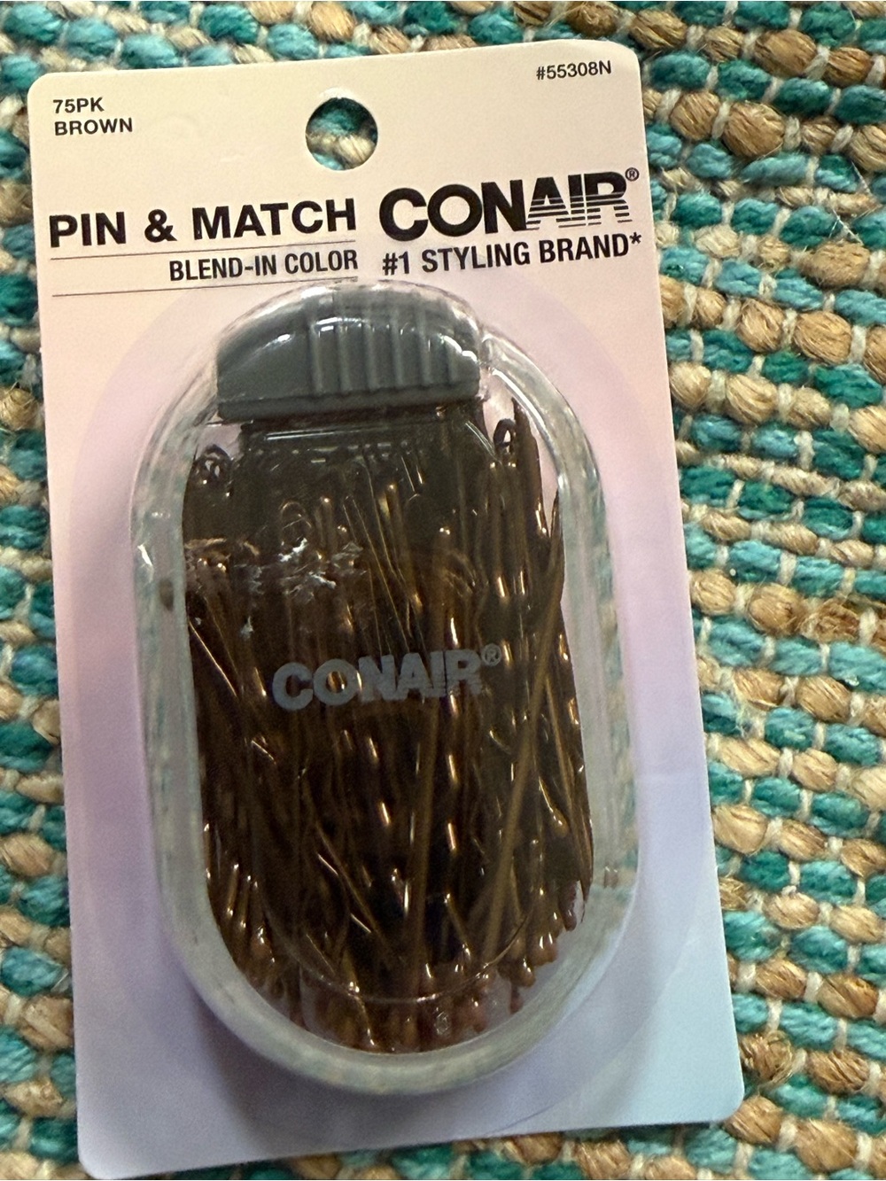 🍎 NEW 🍎 Conair Brown Pin & Match Bobby Pins - Pack